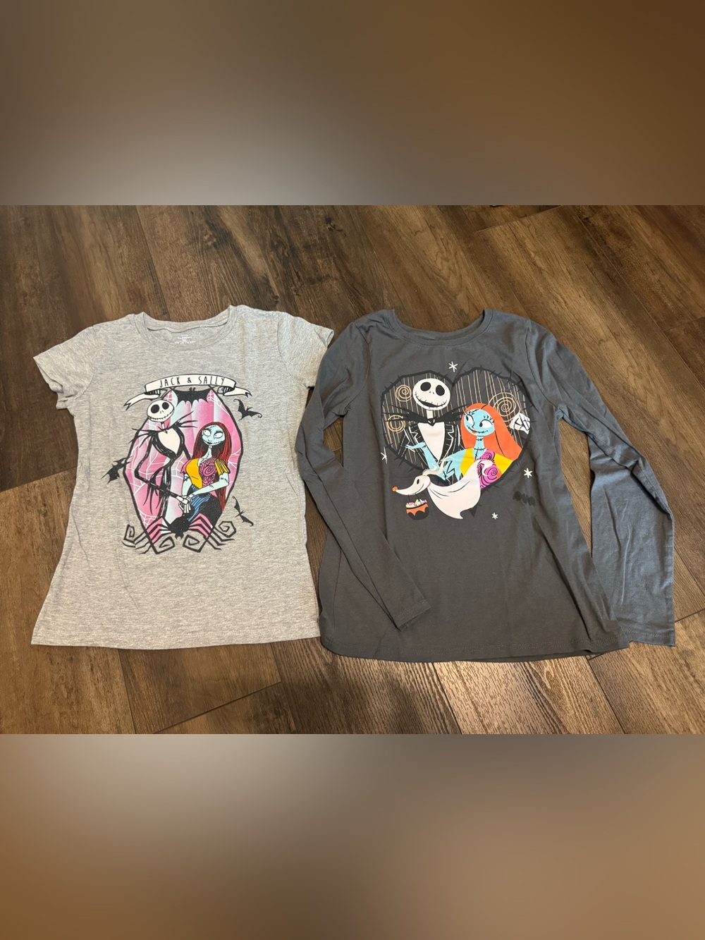 Disney The Nightmare Before Christmas Jack Skellington & Sally T-Shirts size 10